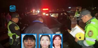 Tres hermanas mueren en choque frontal en la Panamericana Norte, kilómetro 207 en Pativilca