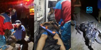 Motociclista se despista y queda gravemente herido en Tunán