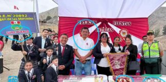 ¿Politización? Desfile escolar en Supe genera cuestionamientos por presencia de candidato y uso incorrecto del nombre del distrito
